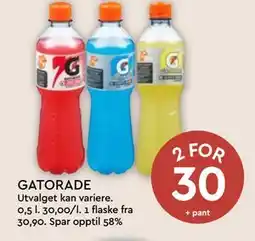Coop Mega GATORADE, NOK 30 tilbud