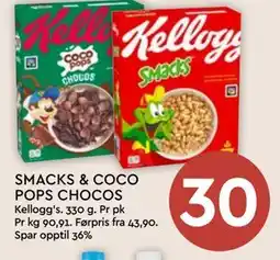 Coop Mega SMACKS & COCO POPS CHOCOS, NOK 30 tilbud