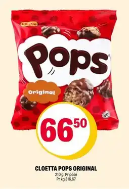 Coop Extra CLOETTA POPS ORIGINAL, NOK 66.5 tilbud