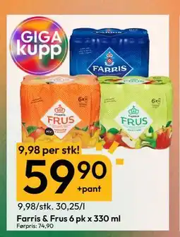 Gigaboks Farris & Frus 6 pk x 330 ml, NOK 59.9 tilbud
