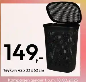 Gigaboks Tøykurv 42 x 33 x 62 cm., NOK 149 tilbud