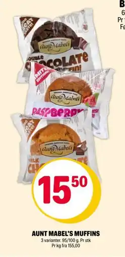 Coop Extra AUNT MABEL’S MUFFINS, NOK 15.5 tilbud