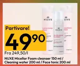Gigaboks NUXE Micellar Foam cleanser 150 ml / Cleaning water 200 ml / Face tonic 200 ml, NOK 49.9 tilbud