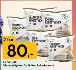 Gigaboks Alle rundstykker fra United Bakeries 6 stk, NOK 80 tilbud