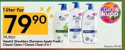Gigaboks Head & Shoulders Shampoo Apple Fresh / Classic Clean / Classic Clean 2 in 1, NOK 79.9 tilbud
