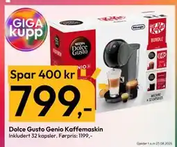 Gigaboks Dolce Gusto Genio Kaffemaskin, NOK 799 tilbud