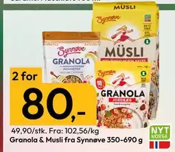 Gigaboks Granola & Musli fra Synnøve, NOK 80 tilbud