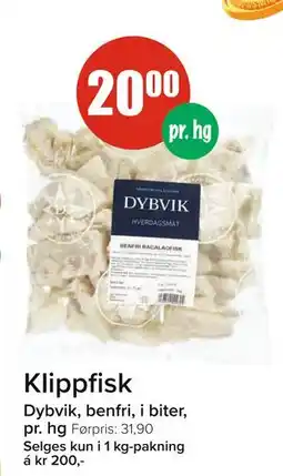 Spar Klippfisk, NOK 20 tilbud