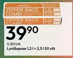 Gigaboks Lynlåspose 1,2 l + 2,5 l 50 stk, NOK 39.9 tilbud