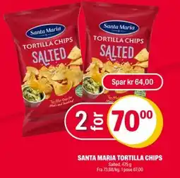 Coop Extra SANTA MARIA TORTILLA CHIPS, NOK 70 tilbud