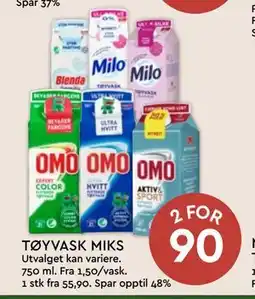 Coop Mega TØYVASK MIKS, NOK 90 tilbud