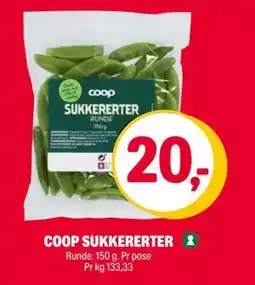 Coop Extra COOP SUKKERERTER, NOK 20 tilbud