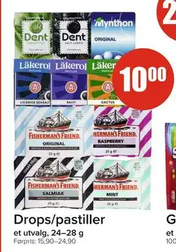 Spar Drops/pastiller, NOK 10 tilbud