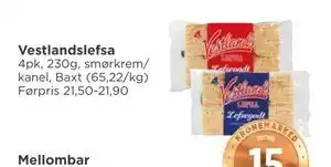 Meny Vestlandslefsa, NOK 15 tilbud