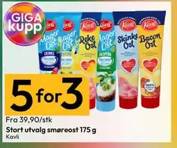 Gigaboks Stort utvalg smøreost 175 g, NOK 39.9 tilbud