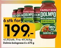 Gigaboks Dolmio bolognese 6 x 675 g., NOK 199 tilbud