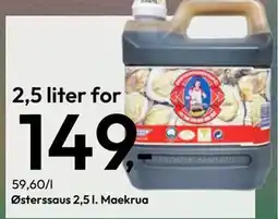 Gigaboks Østerssaus 2,5 l. Maekrua., NOK 149 tilbud