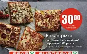 Spar Firkantpizza, NOK 30 tilbud