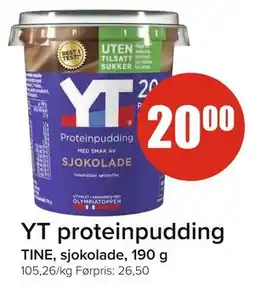Spar YT proteinpudding, NOK 20 tilbud