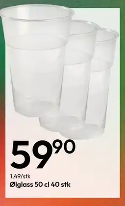 Gigaboks Ølglass 50 cl 40 stk, NOK 59.9 tilbud