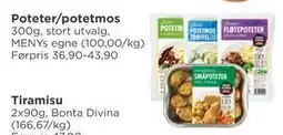 Meny Poteter/potetmos, NOK 30 tilbud