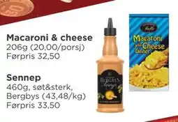 Meny Macaroni & cheese, NOK 20 tilbud