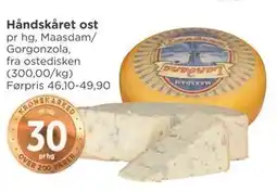 Meny Håndskåret ost, NOK 30 tilbud