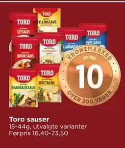 Meny Toro sauser, NOK 10 tilbud
