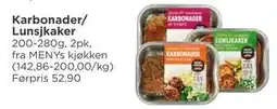 Meny Karbonader/ Lunsjkaker, NOK 40 tilbud