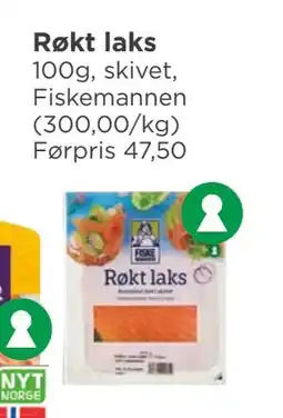 Meny Røkt laks, NOK 30 tilbud