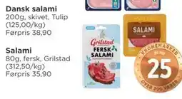 Meny Dansk salami, NOK 25 tilbud