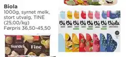Meny Biola, NOK 25 tilbud