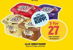 Coop Prix ALL GO´MORGEN YOGHURT, Medlemspris tilbud