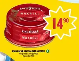 Coop Prix KING OSCAR GROVHAKKET MAKRELL, NOK 14.9 tilbud