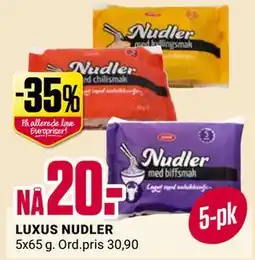 Europris LUXUS NUDLER, NOK 20 tilbud