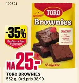 Europris TORO BROWNIES, NOK 25 tilbud