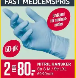 Europris NITRIL HANSKER, Medlemspris tilbud