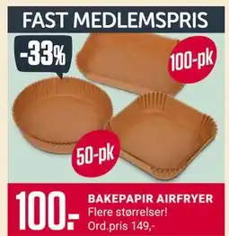 Europris BAKEPAPIR AIRFRYER, Medlemspris tilbud
