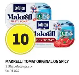 Bunnpris MAKRELL I TOMAT ORIGINAL OG SPICY, NOK 10 tilbud