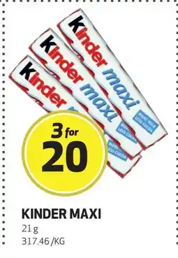 Bunnpris KINDER MAXI, NOK 20 tilbud
