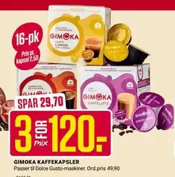 Europris GIMOKA KAFFEKAPSLER, NOK 120 tilbud
