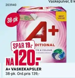 Europris A+ VASKEKAPSLER, NOK 120 tilbud