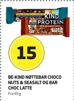 Bunnpris BE-KIND NØTTEBAR CHOCO NUTS & SEASALT OG BAR CHOC LATTE, NOK 15 tilbud