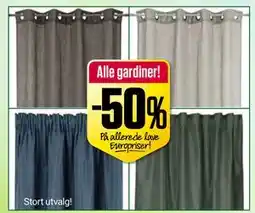 Europris Alle gardiner! tilbud