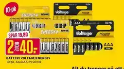 Europris BATTERI VOLTAGE/ENERGY+, NOK 40 tilbud