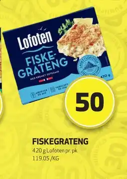 Bunnpris FISKEGRATENG, NOK 50 tilbud