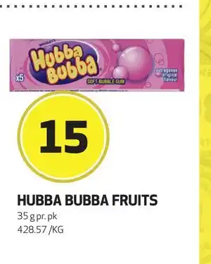Bunnpris HUBBA BUBBA FRUITS, NOK 15 tilbud