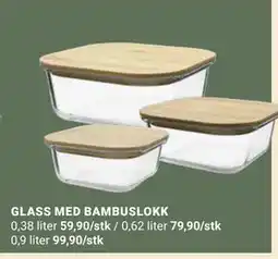 Europris GLASS MED BAMBUSLOKK tilbud