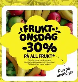 Bunnpris 30% PÅ ALL FRUKT tilbud