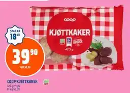 Coop Obs COOP KJØTTKAKER, NOK 39.9 tilbud